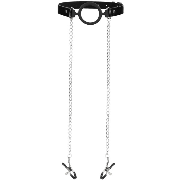 Ouch! O-Ring Gag med Brystklemmer Produktbillede 2