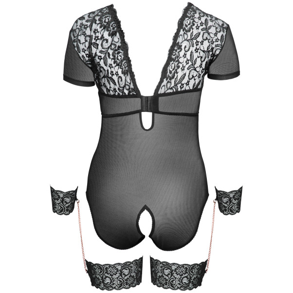 Cottelli Bondage Bundløs Blonde Body med Manchetter Plus Size Produktbillede 4