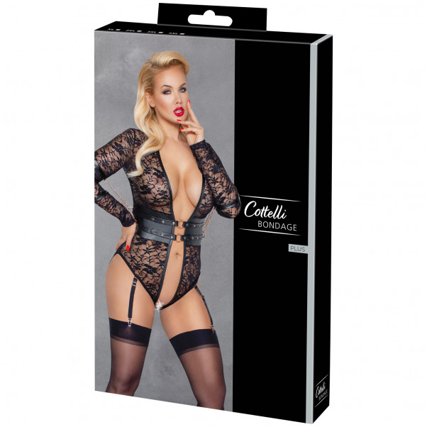 Cottelli Bondage Bundløs Body med Lange Ærmer Plus Size Emballagebillede 90