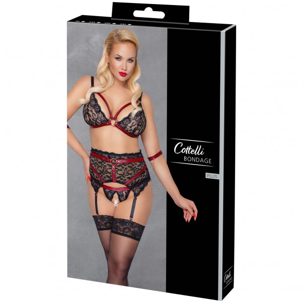 Cottelli Bondage BH og Bundløs Trusse Sæt Plus Size Emballagebillede 90