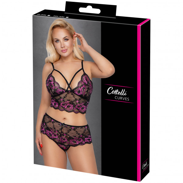 Cottelli Curves Lilla Blonde BH Sæt Plus Size Emballagebillede 90