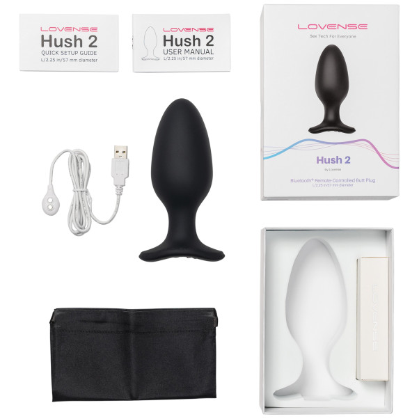 Lovense Hush 2 App-styret Stor Butt Plug Pakkens indhold 80