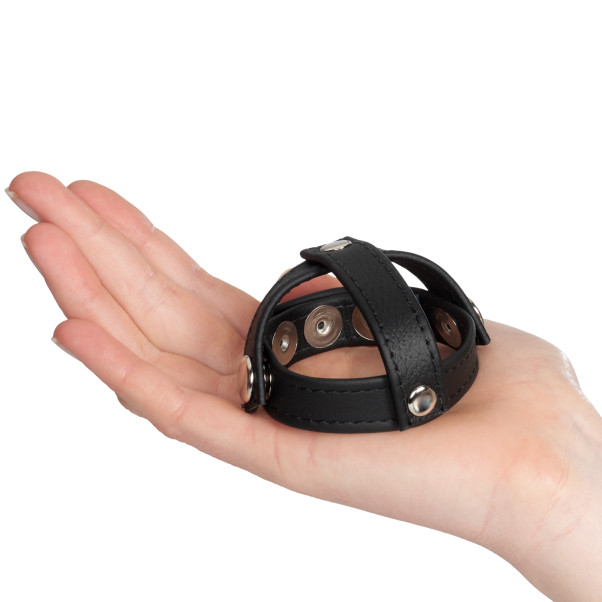 COLT Læder C/B Strop med H-Piece Divider Produktbillede med hånd 50