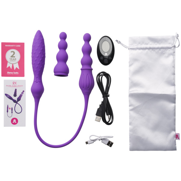 Adrien Lastic 2X Fjernbetjent Dobbelt Vibrator Pakkens indhold 80