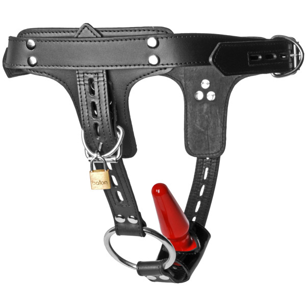 Strict Leather Premium Locking Penisring og Anal Plug Harness Produktbillede 2