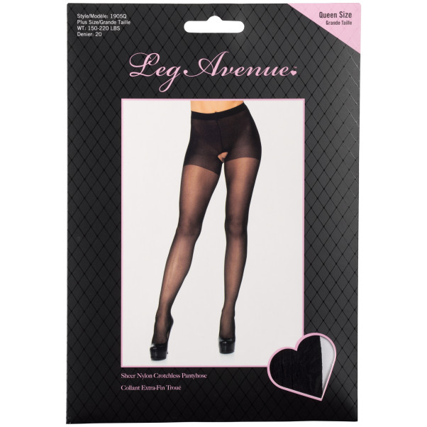 Leg Avenue Gennemsigtige Bundløse Tights Plus Size Emballagebillede 90