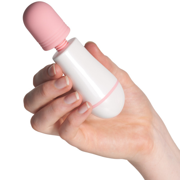 baseks Genopladelig Pink Mini Magic Wand Produktbillede med hånd 51