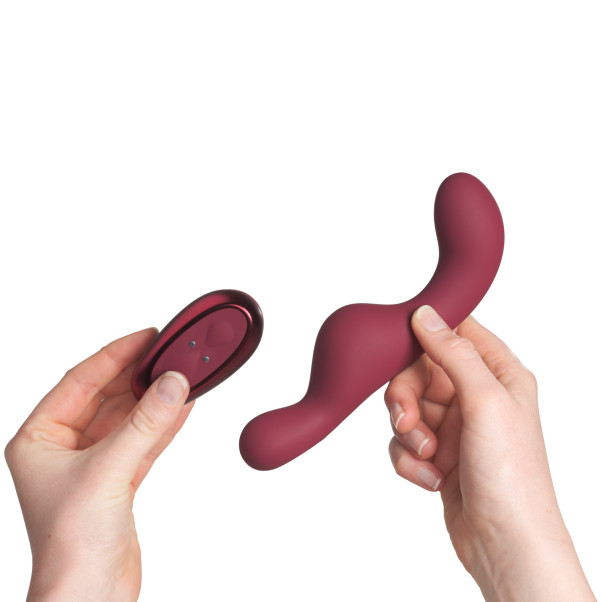Rocks Off Ruby Glow Blush Fjernbetjent Vibrator Produktbillede med hånd 50