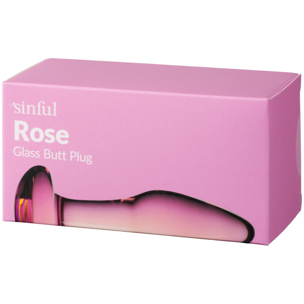 Sinful Rose Glas Butt Plug Emballagebillede 90