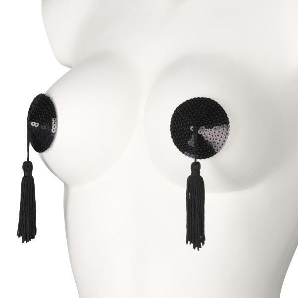 baseks Runde Sorte Nipple Covers med Kvaster Produktbillede 60