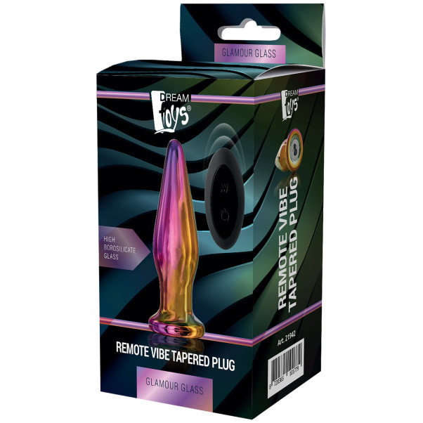 Dream Toys Glamour Glass Vibe Tapered Fjernbetjent Butt Plug Emballagebillede 90