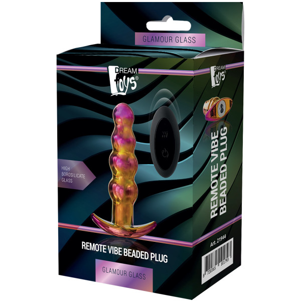 Dream Toys Glamour Glass Beaded Fjernbetjent Butt Plug Emballagebillede 90