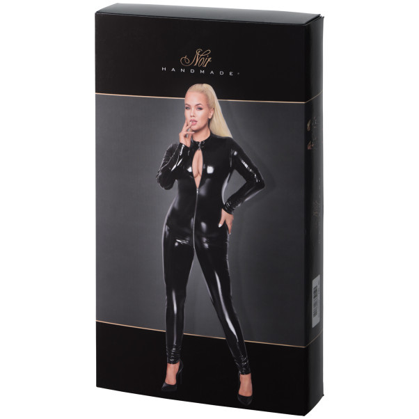 Noir Handmade Latex Catsuit med Lynlås Plus Size Emballagebillede 90