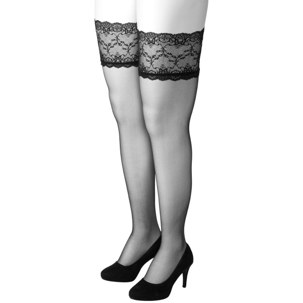 NORTIE Merian Selvsiddende Strømper med Bred Blondekant Plus Size Produktbillede 6