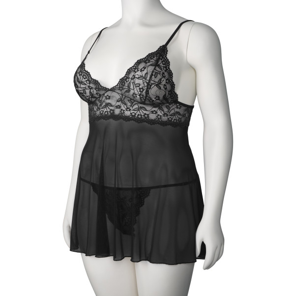 NORTIE Basil Sort Babydoll Sæt Plus Size Produktbillede 5