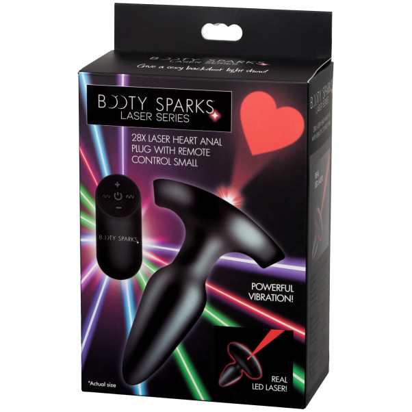 Booty Sparks Laser Series Heart Small Fjernbetjent Butt Plug Emballagebillede 90