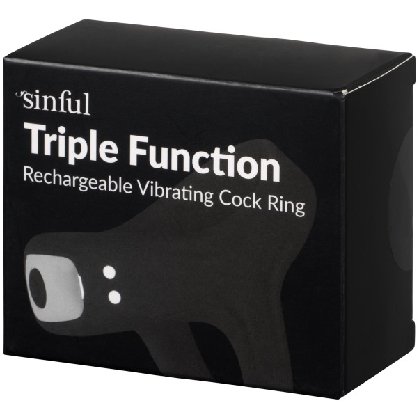 Sinful Triple Function Opladelig Vibrerende Penisring Emballagebillede 90