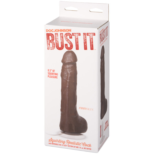 Doc Johnson Bust It Realistisk Sprøjtedildo Chocolate Emballagebillede 90