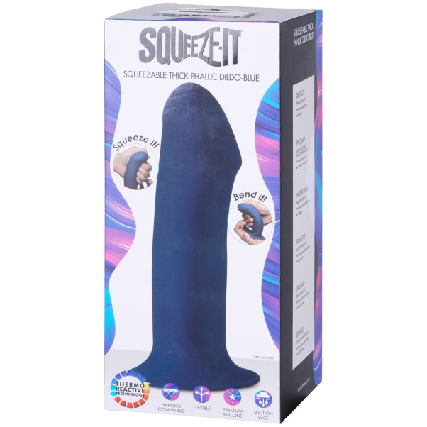 Squeeze-It Squeezable Blå Dildo 18,5 cm Emballagebillede 90