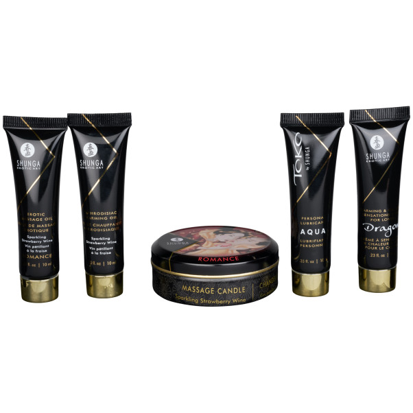 Shunga Geisha's Secrets Collection Sparkling Strawberry Wine Intim Massage Sæt Produktbillede 2