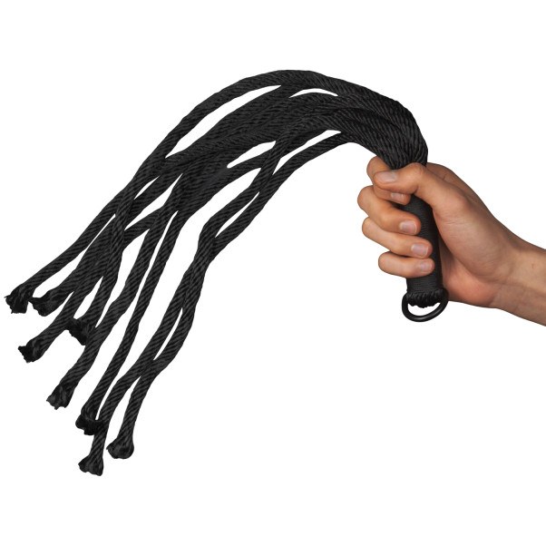 Sex & Mischief Shadow Flogger med Reb 50,5 cm Produktbillede med hånd 50