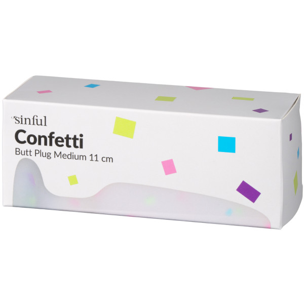Sinful Confetti Medium Butt Plug 11 cm Emballagebillede 90