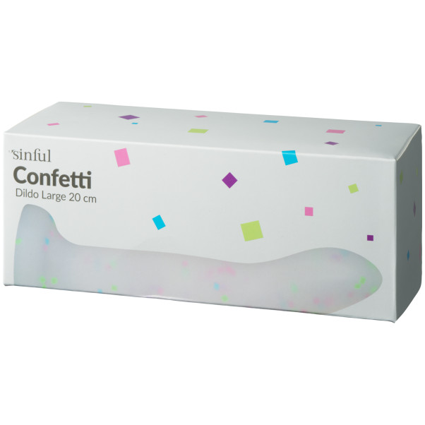 Sinful Confetti Dildo Large 20 cm Emballagebillede 90