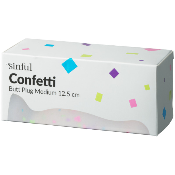 Sinful Confetti Butt Plug Medium Emballagebillede 90