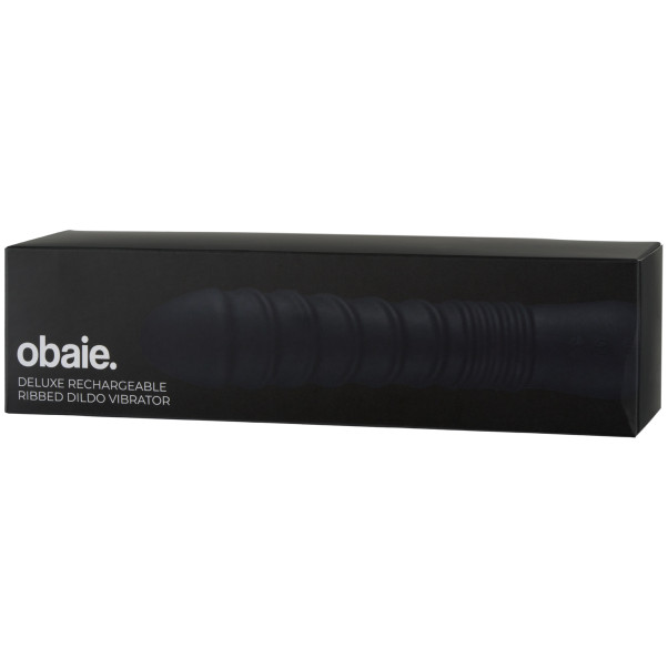 obaie Deluxe Opladelig Rillet Dildo Vibrator Emballagebillede 90