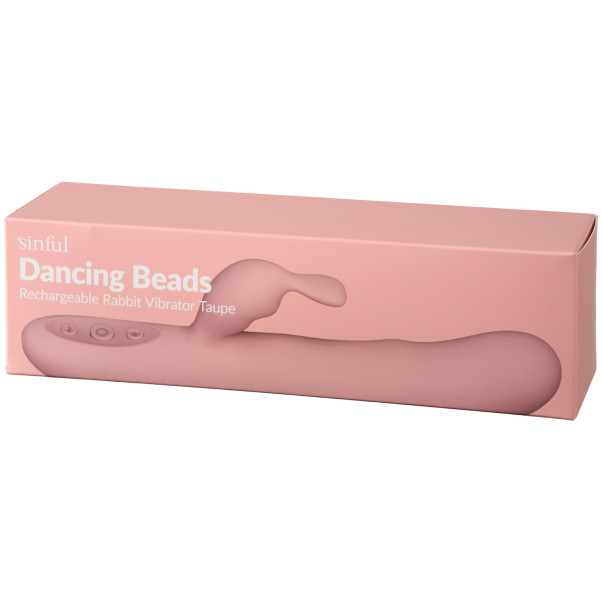 Sinful Dancing Beads Opladelig Rabbit Vibrator Taupe Emballagebillede 90