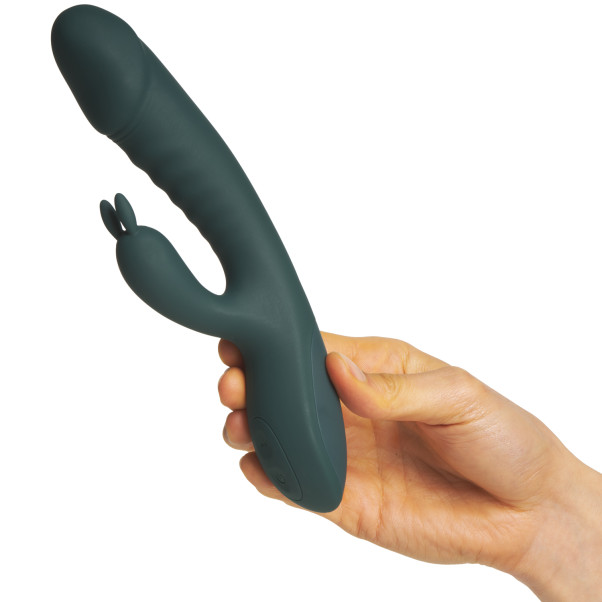 Amaysin Rillet Rabbit Vibrator Produktbillede med hånd 50