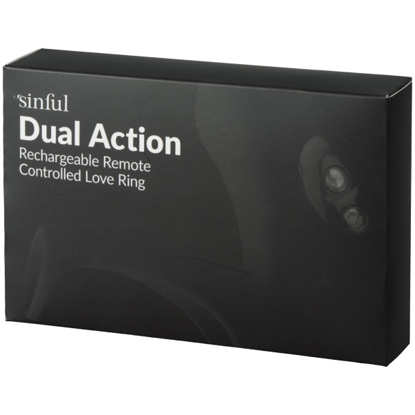 Sinful Dual Action Fjernbetjent Penisring Emballagebillede 90