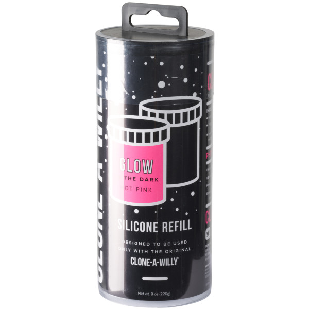 Clone-A-Willy Glow in The Dark Hot Pink Silikone Refill Emballagebillede 90
