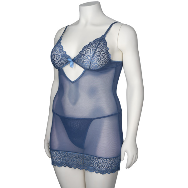 Nortie Morning Glory Chemise Sæt Night Blue Plus Size Produktbillede 6