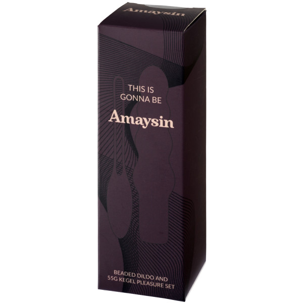 Amaysin Beaded Dildo og Bækkenbundskugle 55g Pleasure Sæt Emballagebillede 90