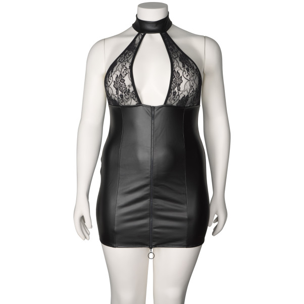 NORTIE Fetish Wetlook Kjole med Keyhole Cutout Plus Size Produktbillede 4