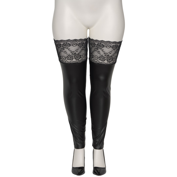NORTIE Fetish Wetlook Selvsiddende Strømper Plus Size Produktbillede 4