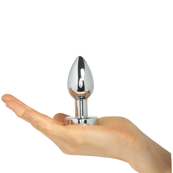 Anos Heavy Metal Butt Plug med Vibrationer Produktbillede med hånd 50