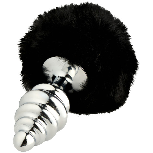Alive BDSM Line Sort Fluffy Metal Butt Plug L Produktbillede 2