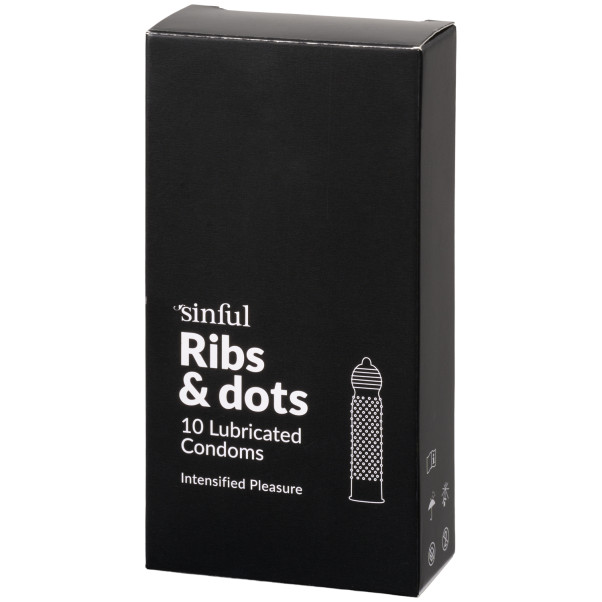 Sinful Ribs & Dots Kondomer 10 stk. Produktbillede 1