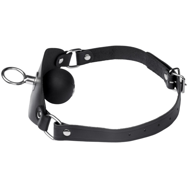 Black Label Super Læder Ball Gag med O-Ring Produktbillede 3