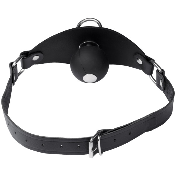 Black Label Super Læder Ball Gag med O-Ring Produktbillede 4