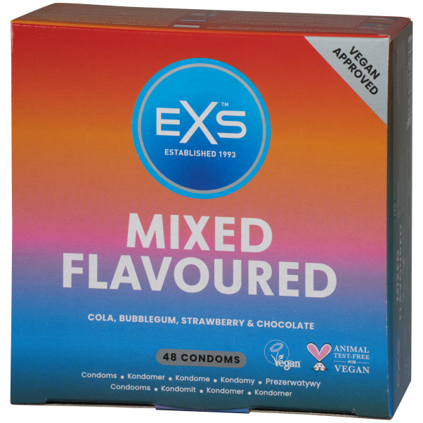 EXS Blandede Kondomer med Smag 48 stk Emballagebillede 1