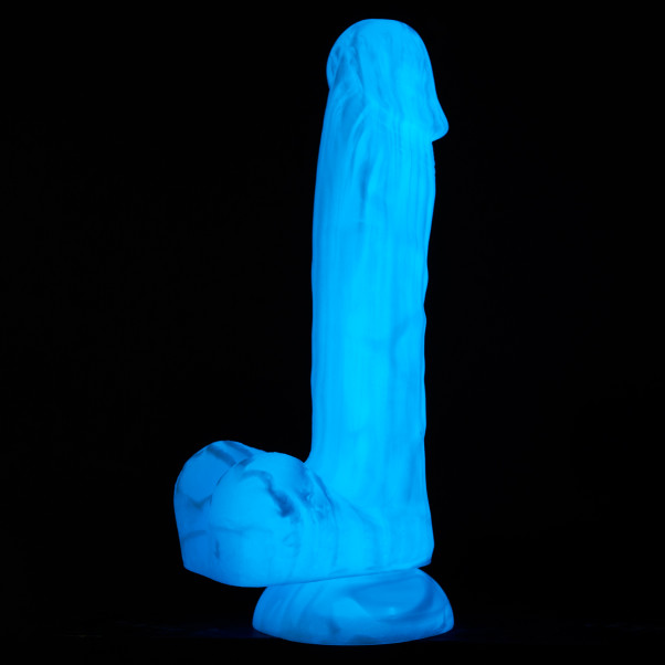 baseks Glow in the Dark Blue Sky Realistisk Dildo 20,5 cm Produktbillede 5