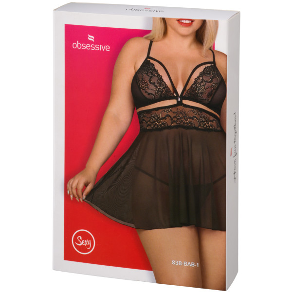 Obsessive Sort Babydoll Sæt Plus Size Emballagebillede 90