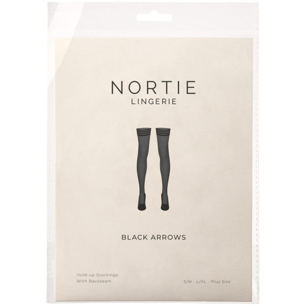 NORTIE Black Arrows Selvsiddende Strømper med Søm Emballagebillede 90