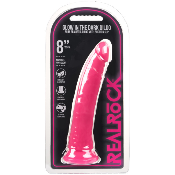 Realrock Glow in the Dark Slim Dildo med Sugekop 20 cm Emballagebillede 90