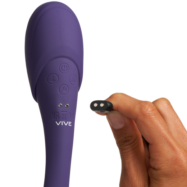 Vive Mirai Double Ended Pulse & Air Wave Vibrator Produktbillede med hånd 50