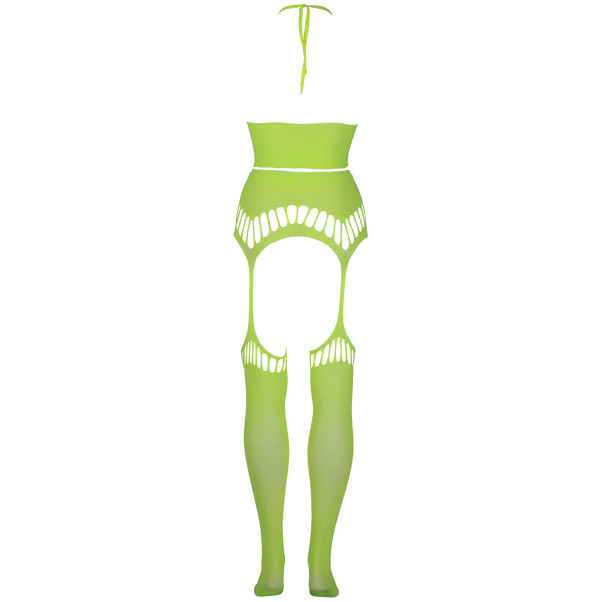 Ouch! Glow in The Dark Neon Grøn Crop Top med Strømper Plus Size Produktbillede 4