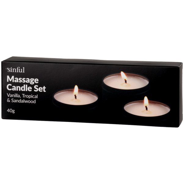 Sinful Massagelys Sæt 3 x 40 g Emballagebillede 90